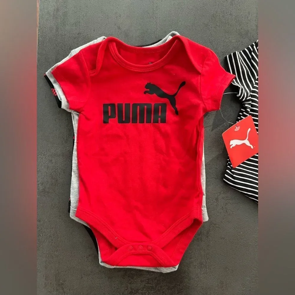 NWT Puma Set of 4 Short Sleeve Onesies - 0-3 months
